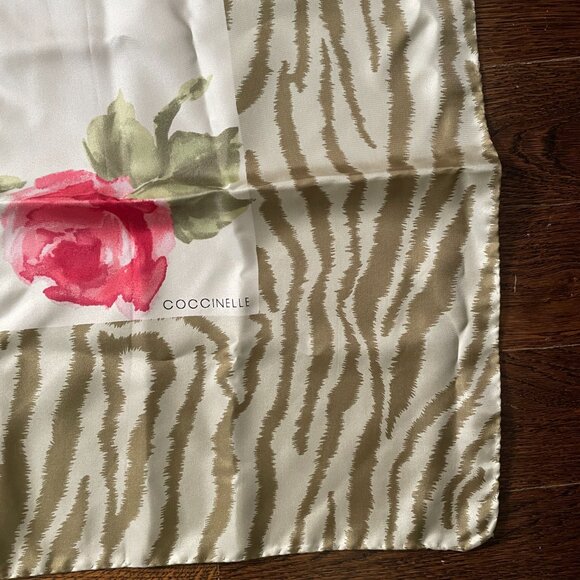 Vintage Coccinelle 100% Silk Scarf with Roses-Made in Italy - Picture 6 of 9
